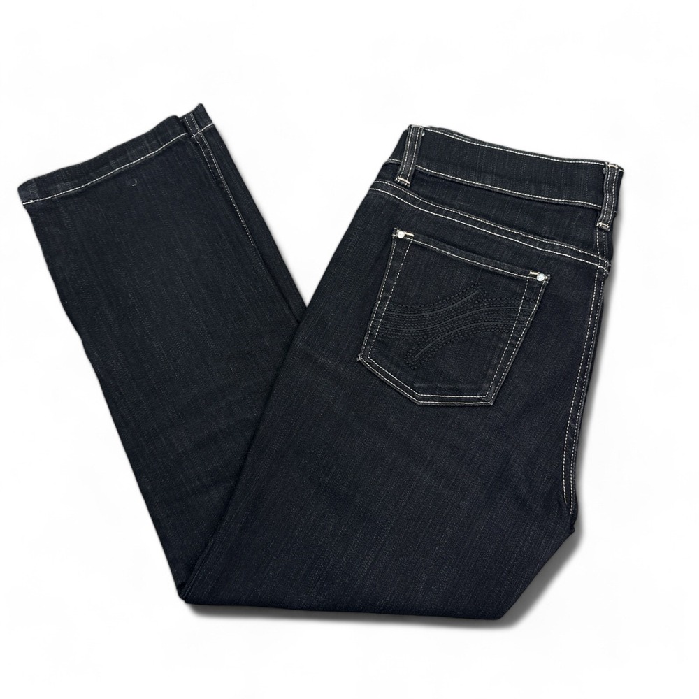 White House Black Market Noir Cropped Jeans Womens Size 0 Black Low Rise Stretch